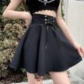 Women's Basic Versatile Flared Casual Mini Skater Skirt High Waisted School Skirt Goth Skirt Punk Skirt Black Skirt Harajuku.