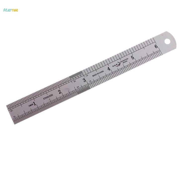 Dual Side Stainless Steel Straight Ruler English/Metric Ruler 15cm ...