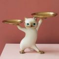Nordic Resin Cat Tray Statue Bedroom Entrance Home Office Table Desk Decor Accessorie Key Candy Container Storage Sculpture. 