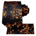 Hi-tie Design Black Solid Dot Silk Wedding Tie For Men Hanky Cufflink Gift Men Necktie Gravata Set Fashion Business Dropshipping. 