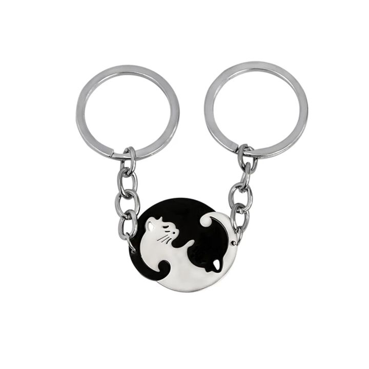 2Pcs%20Puzzle%20Cat%20Keychain%20Couple%20Lover%20Animal%20Matching%20Keyring%20Pendants%20Valentine's%20Day%20Gift%20Stainless%20Steel%20Love%20Heart%20Key%20Chain%20-%20Image%203