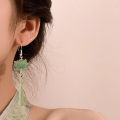 1Pair Chinese Style Lotus Pendant Tassel Earrings For Women Girls Classic Retro Elegant Long Drop Earrings  Gifts-MOILY. 