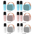 Mini Karaoke Machine Bluetooth Speaker with 2 Wireless Microphone Portable Karaoke Speaker Set MP3 Player for Kids Adults KTV.