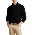 Ralph Lauren Cable-Knit Cotton Quarter-Zip Sweater – Black. 