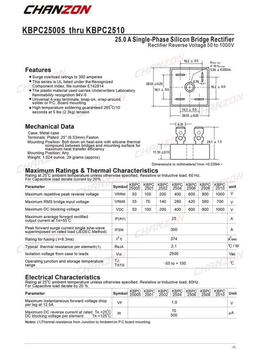 2%20Pcs%20KBPC2510%20Bridge%20Rectifier%20Diode%2025A%201000V%20KBPC%202510%20Single%20Phase%20Full%20Wave%2025%20Amp%201000%20Volt%20Electronic%20Silicon%20-%20Image%203