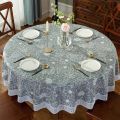 Waterproof Tablecloth-1 * round tablecloth-Light gray & white. 