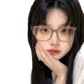Douyin Internet celebrity brown glasses women's 2024 Korean version of ins style plain makeup large-frame myopia glasses can be equipped with power. 
