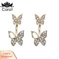 Women Full Rhinestone Butterfly Dangle Ear Jket Piercing Earrings Jewelry Gift. 