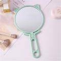 lens Hand-held makeup mirror Magnifying plastic Portable mirror Folding handle make-up mirror for Travel Daily makeup routine Beauty professionals Makeup enthusiasts Gift option. 