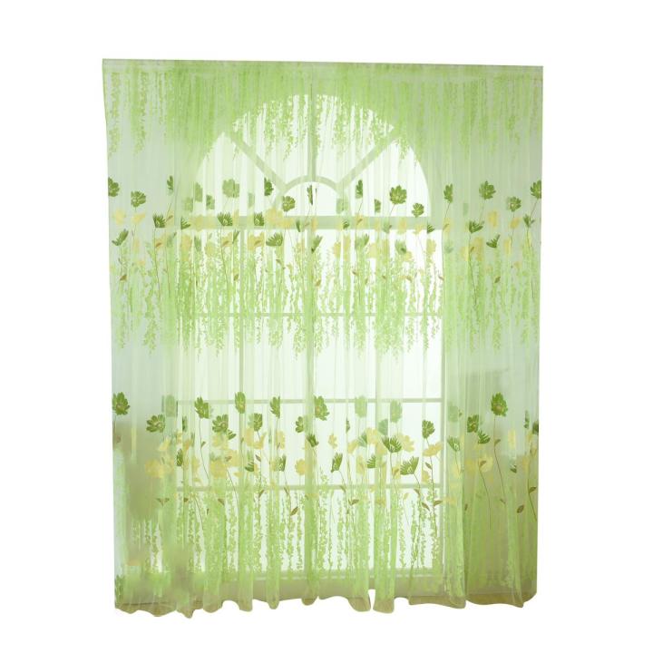 OIMG Fine Workmanship Window Treatment Wear Resistant Polyester Flower Pattern Rod Pocket Sheer Curtain Panel For Home