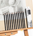 Deli S998-4B 12pcs/box Black Drawing Penci Writing Sketch Charcoal Pencil.