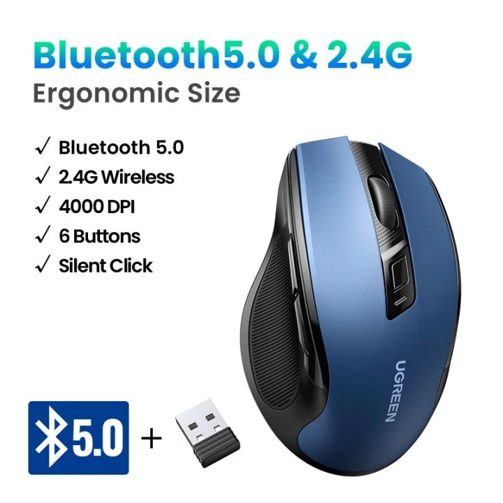 UGREEN%20Wireless%20Mouse%20Bluetooth%205.0%20Ergonomic%204000%20DPI%206%20Mute%20Buttons%20For%20MacBook%20Computer%20Tablet%20Laptop%20PC%202.4G%20Mice%20Mouse%20-%20Image%207