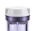RO Water Filter Systems Clear Housing with White Flat Cap For RO & Filtration Systems, 1/2" Ports. 