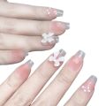 Cute Y2K Pink Sweet Princess Removable Handmade Wear Nail Art Vitality Girl Short Nails Blush Bow Nail Patch Nail Art. 