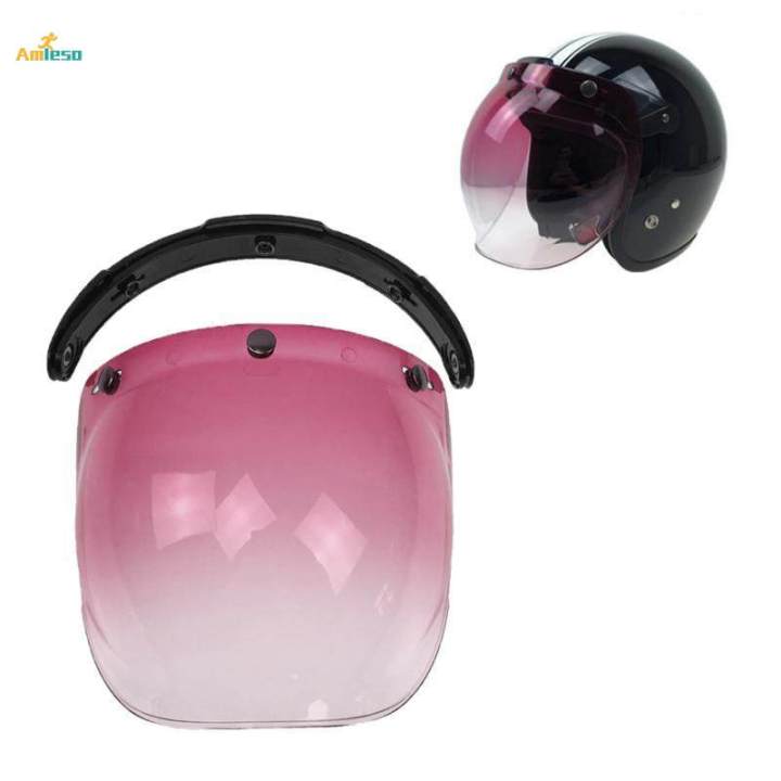 Poxcap - Visière Bulle Universelle Pour Casque Moto 3/4 Et Demi-Casque | Anti-Rayures, Anti-UV | Fixation à 3 Pressions | Pour Scooter, Custom, Rétro