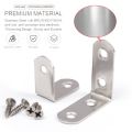 Durable 201 Stainless Steel Corner Bracket Hardware Thickened Corner Code 90-degree Right Angle L-shaped Fixed Bracket Connector.