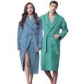 Soft Waffle Knit Shawl Robe – Lightweight Travel-Friendly Bathrobe.