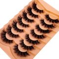 New 7 Pairs Eyelashes Makeup Soft Fluffy 3D Mink False Eyelashes Thick Handmade Volume Mink Lashes Faux Natural Lashes Tool.