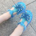 Summer Internet Hot New Girls' Sandals Closed Toe Jelly Roman Children Toddler Polka Dot Bow Princess Beach Shoes.