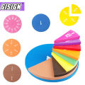 Children Montessori Math educational cognitive cards Toys For Child Development Circular Numbered Fractions Counting Chips Toy. 