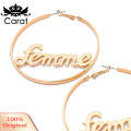 Women Geometric Femme Baby Letter Hollow Hoop Circle Earring Statement Jewelry. 