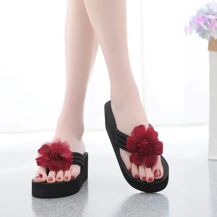 36-41/%20Korean%20Style%20Wedges%20Women's%20Ladies%20Summer%20Flower%20Home%20Wedges%20Beach%20Shoes%20Sandals%20Flip%20Flops%20Slippers%20-%20Image%208