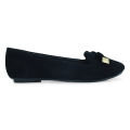 Bata Black Suede Ballet Flat shoe for Women. 