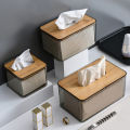 Tissue Clear Box Napkin Household Transparent Rectangular Wooden Modern Desktop Creative Transparent Table Tissue Box Holder. 