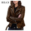 IELGY leather jacket blouse short winter leather jacket.
