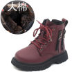 Autumn and winter new children's velvet Martin boots, British style boys, warm small leather shoes, girls, cotton fashion booties.