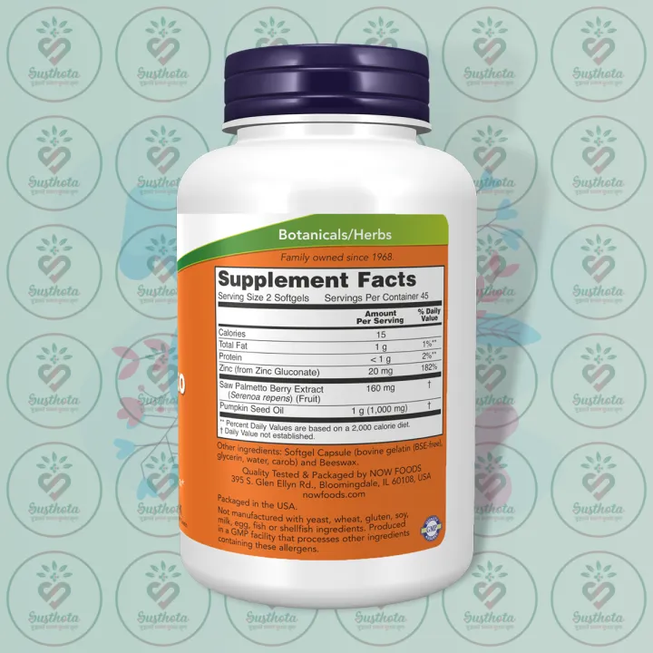 NOW%20Saw%20Palmetto%20Extract%20with%20Pumpkin%20Seed%20Oil%20and%20Zinc%20-%20160%20mg%20-%2090%20Softgels%20-%20with%20Zinc%20Gluconate%20-%20for%20Men's%20Prostate%20Health%20Support%20-%20Image%203