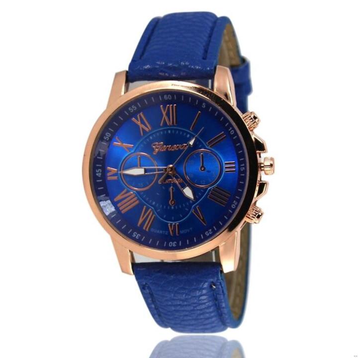 Fashion Geneva Kids Watch Casual High Quality Green Leather Strap Two Eyes Roman Digital Children's Quartz Wristwatches Relogio