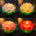 Lotus Lamp Realistic Creative Flickering LED Night Light -Operated Portable Lotus for Home Decor Meditation Space Spiritual Practitioners Romantic Setting Gift Item.