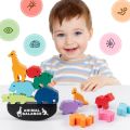 Montessori Wooden Balance Blocks Dinosaur Baby Toys Board Games Building Blocks Stack Toys Kids Early Education Toy Gifts.