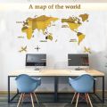 World Map Wall 3D Acrylic Wall Stickers Three-dimensional Mirror Stickers Bedroom Office Background Wall Decoration Stickers.