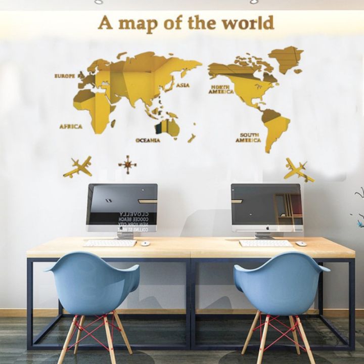 World%20Map%20Wall%203D%20Acrylic%20Wall%20Stickers%20Three-dimensional%20Mirror%20Stickers%20Bedroom%20Office%20Background%20Wall%20Decoration%20Stickers%20-%20Image%203