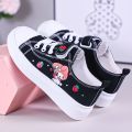 Sanrio Kuromi casual shoes girl canvas shoes my melody spring autumn sports shoes children's soft-soled sneakers skate shoes. 