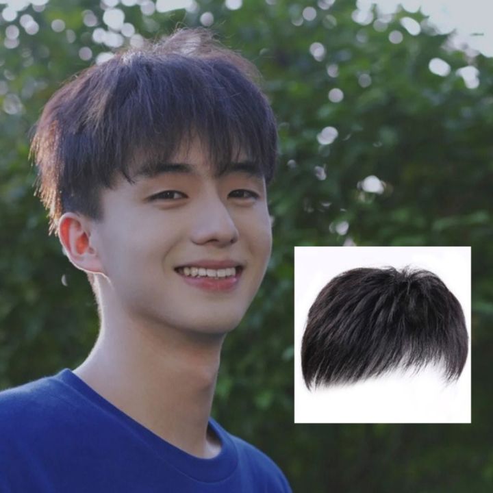 False%20Breathable%20Invisible%20Nightclub%20Bar%20Wig%20Hair%20Extensions%20Balding%20For%20Young%20Men%20Fluffy%20High%20Hair%20Line%20Black%20Short%20Wig%20Synthetic%20Hairpiece%20Male%20Natural%20Toupee%20Straight%20Bangs%20-%20Image%206