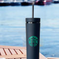 Star-bucks Venti Cup Tumbler Mug 710Ml/24oz Double Plastic Durian Cup Bright Diamond Coffee Straw Cup Ice Cold Drink Cup with Straw Plastic Tumbler with Straw Portable Cup Tumbler Creative Lifestyle Drink Bottle.