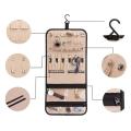Portable Travel jewelry organizer roll Secure Waterproof Foldable jewelry case Compact Versatile Journey rings necklaces. 