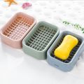 Plastic Double Layer Soap Box with Draining Mesh Grids Soaps Storage Holder for Home Bathroom Counter Sponge Drain. 