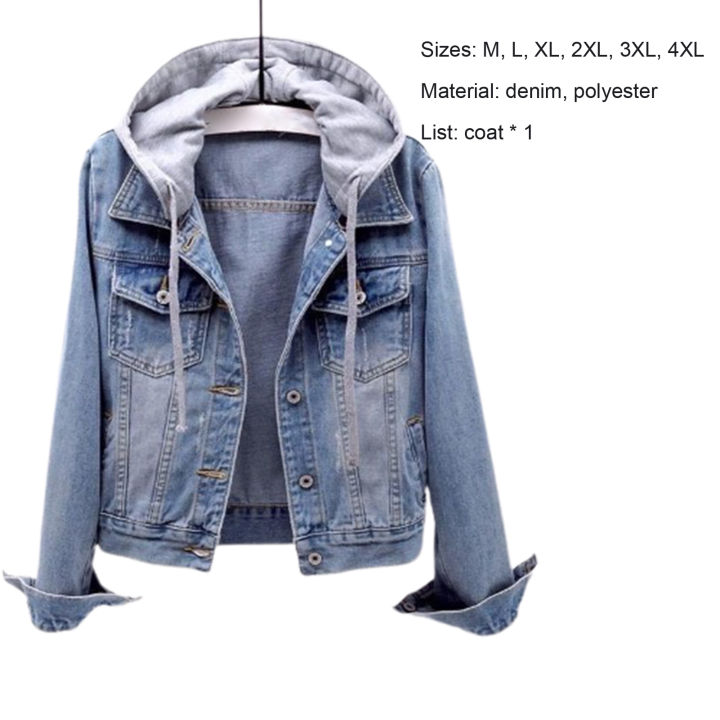 Women%20Hoodie%20Turndown%20Collar%20Women%20Short%20Slim%20Denim%20Jacket%20-%20Image%205