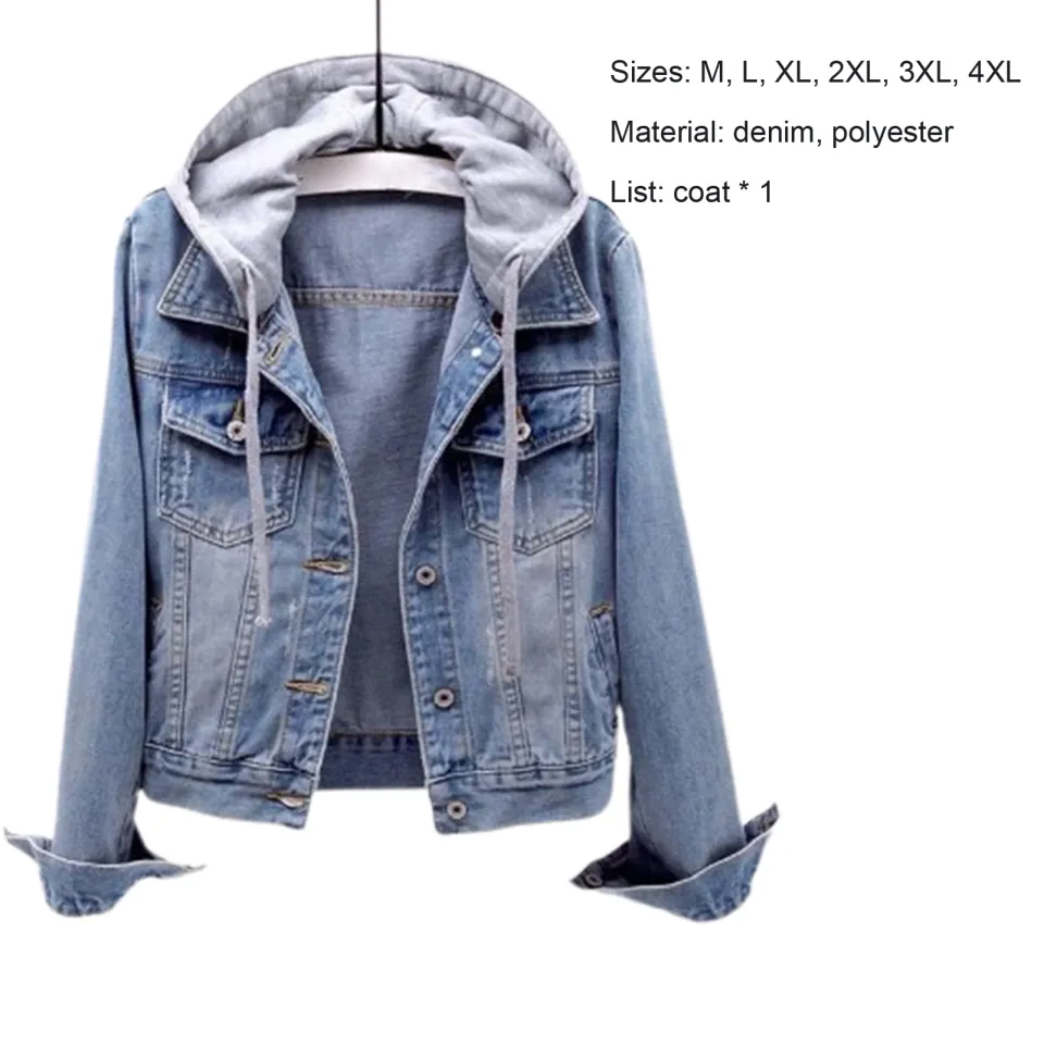 Denim hooded coat on sale