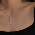 Korean version of the new S925 sterling silver snake bone chain tassel necklace women's fashion personality versatile high-end broken silver necklace. 