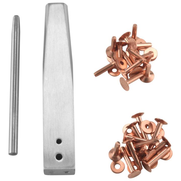 Babar Rivet Red Copper Rivet and Burr with Burr Setter Rivet Fastener Install ...
