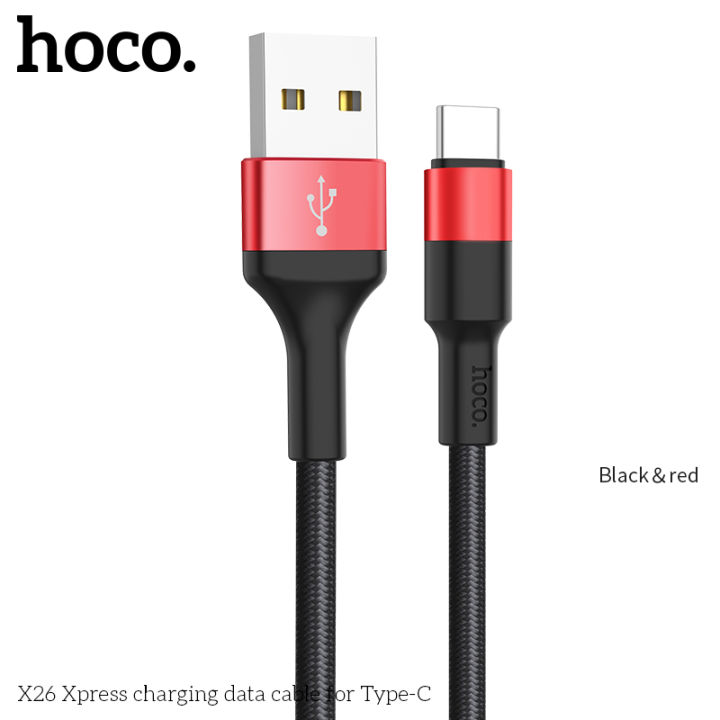 Hoco%20X26%203A%20Type%20C%20Cable%20Express%20Fast%20Charging%20Cable%20Data%20Cable%20Black%201M%20-%20Image%203