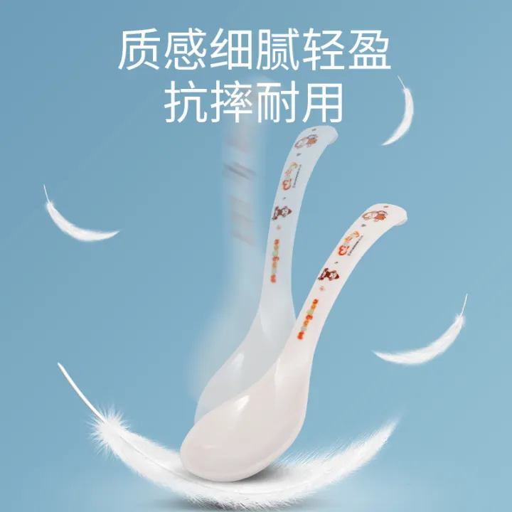 Wuhe%20A5%20food%20grade%20melamine%20cute%20monkey%20fork%20spoon%20baby%20factory%20direct%20sales%20children's%20tableware%20drop-resistant%20healthy%20and%20beautiful%20fork%20spoon%20-%20Image%204