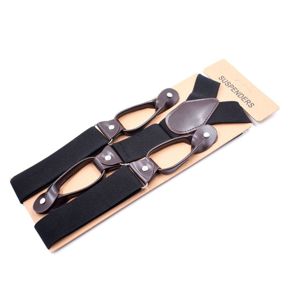 【Clearance】 Men Women Leather Y Shape Vintage Braces Suspenders Elastic Braces Adjustable Strap Clip Trouser Straps Belt