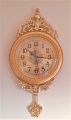 Elegant, Traditional, Decorative, Hand Painted Modern Grandfather Wall Clock Fancy Ethnic Luxury Handmade Decoration, Swinging Pendulum for New Room or Office. Large. 29.5 Inch. coloured gaze gold. 
