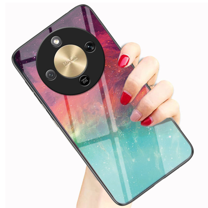 Biruiqu%20For%20Honor%20X9D%20Starry%20Colorful%20Tempered%20Glass%20Back%20Soft%20Silicone%20Edge%20Case%20Cover%20-%20Image%209